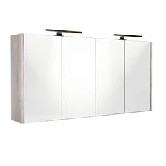Best Design Happy spiegelkast met verlichting 120x60cm eiken grijs