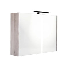 Best Design Happy mirror cabinet with lighting 80x60cm grey oak