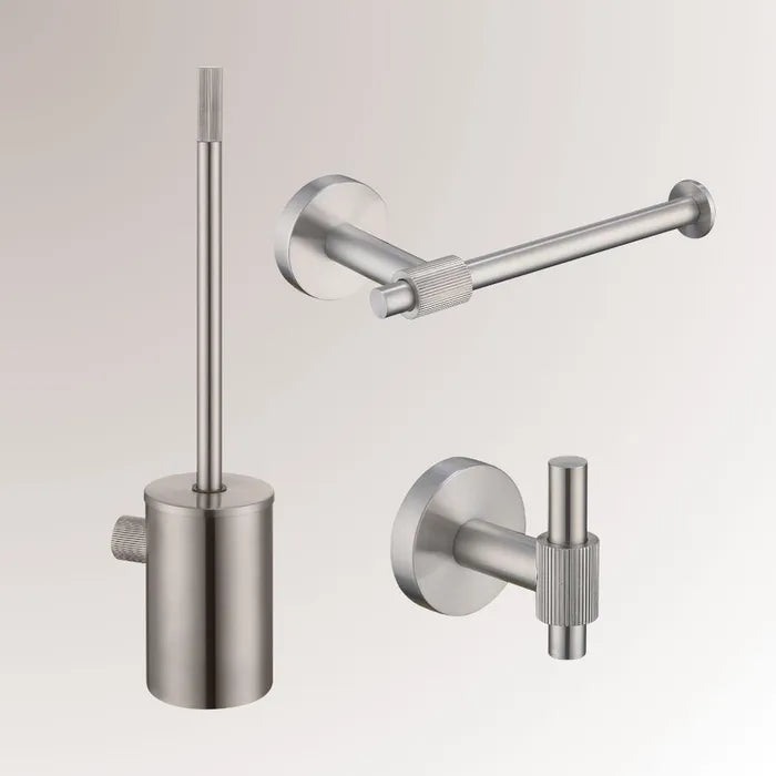 Best Design High End toilet accessoire set incl toiletborstel, rolhouder en haak RVS