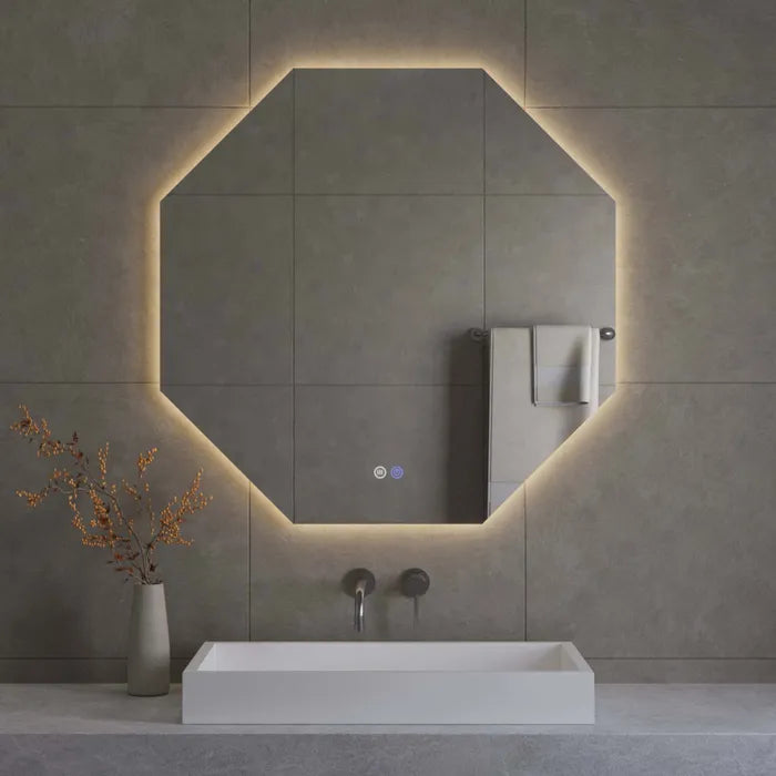 Best Design Honey achthoekige LED spiegel met spiegelverwarming 100x100cm