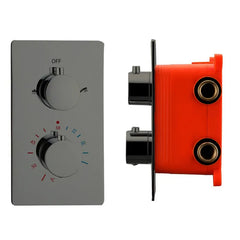 Best Design Moya 2-weg inbouw thermostaat met inbouwbox Gunmetal verouderd ijzer