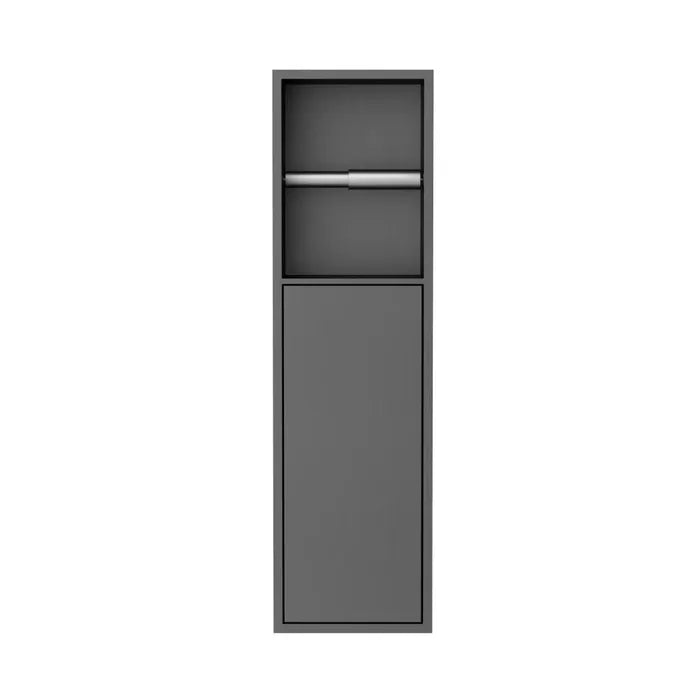 Best Design Moya Zione inbouw toiletrolhouder met deur 60x17x12cm gunmetal