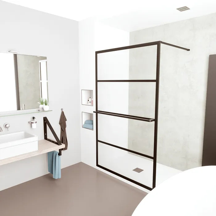 Best Design Nero walk-in shower 140x200cm anti-limescale 10mm