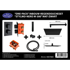 Best-Design Stylmo Nero M-300 inbouw regendouche set mat zwart