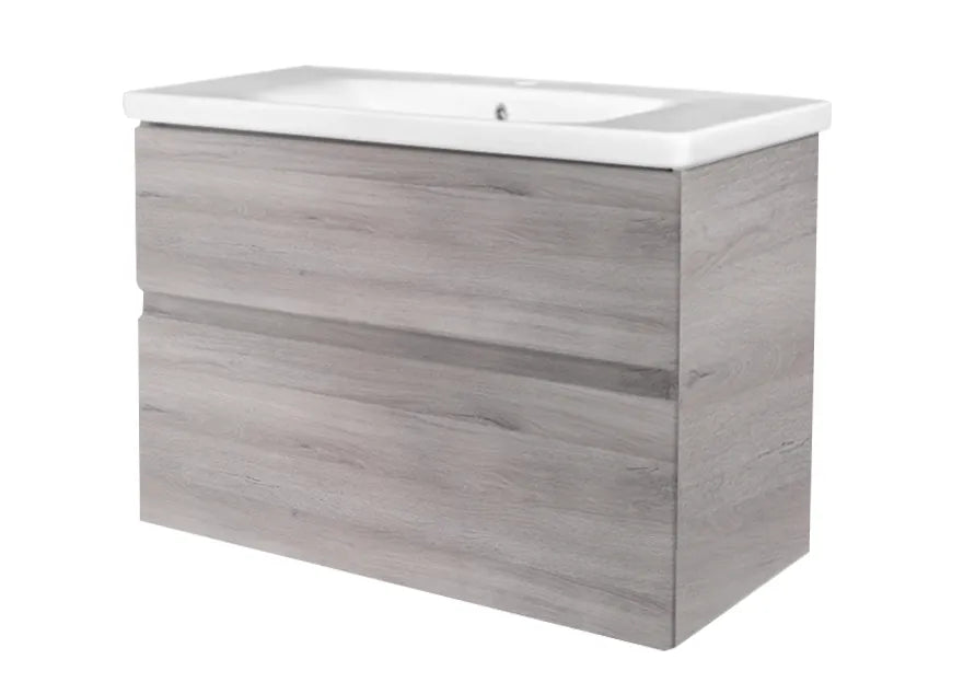 Best Design Quick 100cm greeploos badkamermeubel grijs eiken