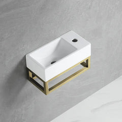 Best Design R-Line Nancy basin 36cm gloss white with gold passe-partout frame