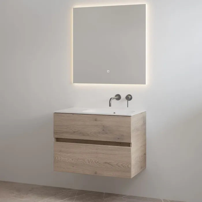 Best Design Splash bathroom vanity unit 80cm without tap hole light oak