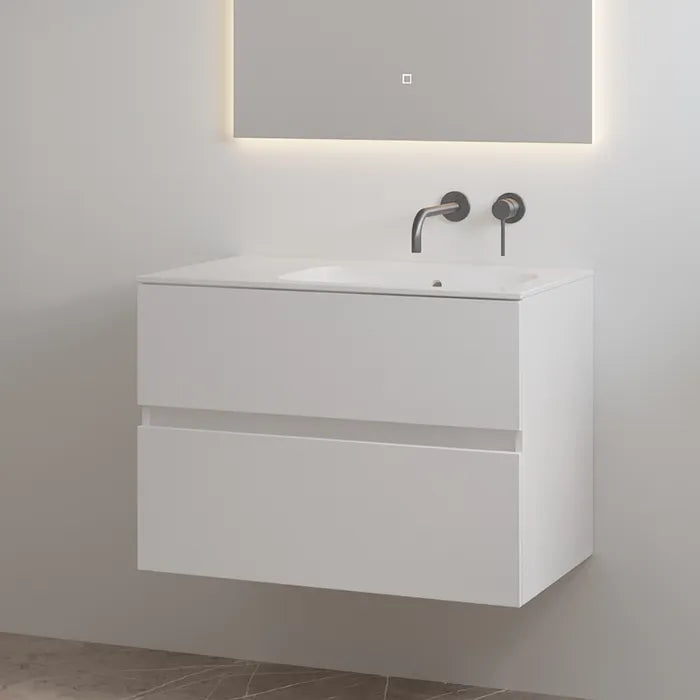 Best Design Splash bathroom vanity unit 80cm without tap hole white gloss