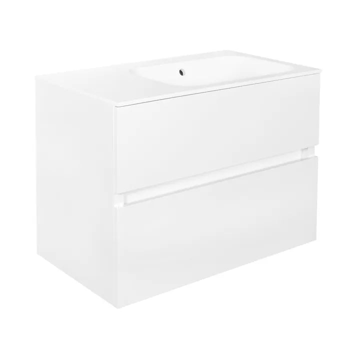 Best Design Splash vanity unit handleless 2 drawers white gloss 80cm