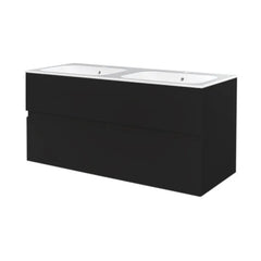 Best Design Bora Black greeploos wastafelmeubel met 4 laden zonder wastafel mat zwart 120cm