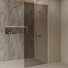 Best Design Dalis walk-in shower 90cm chrome with mocha glass