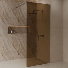Best Design Dalis walk-in shower 120cm stainless steel with amber glass