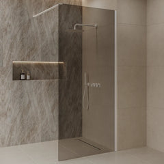 Best Design Dalis walk-in shower 80cm white with mocha glass