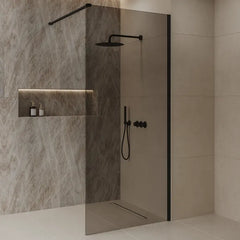 Best Design Dalis walk-in shower 120cm black with mocha glass