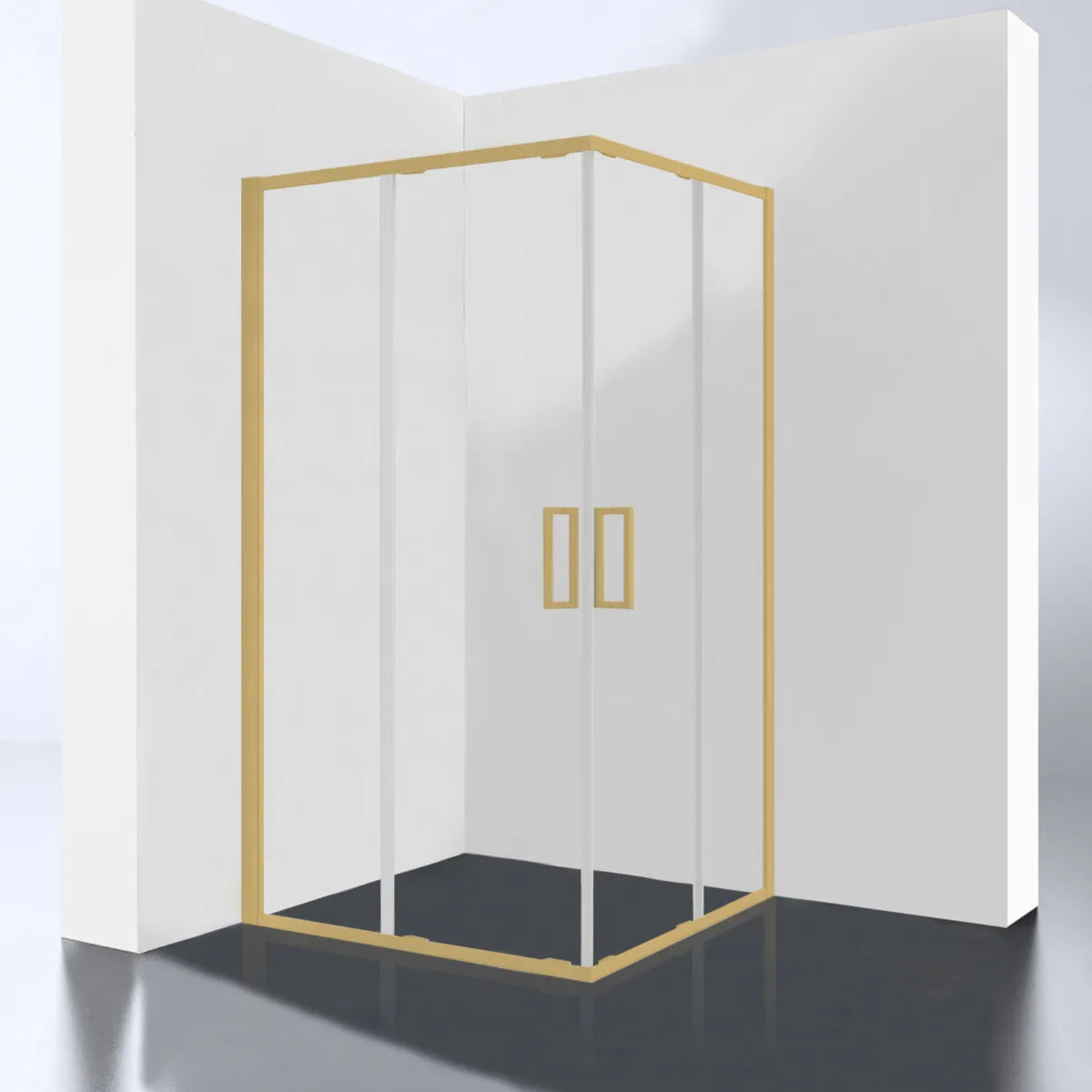 Best Design Hulmer Shower Cabin with Sliding Doors 120x90x210cm Brushed Brass