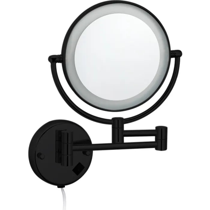 Best Design Nero Wall Cosmetic Mirror with LED Lighting Matte Black