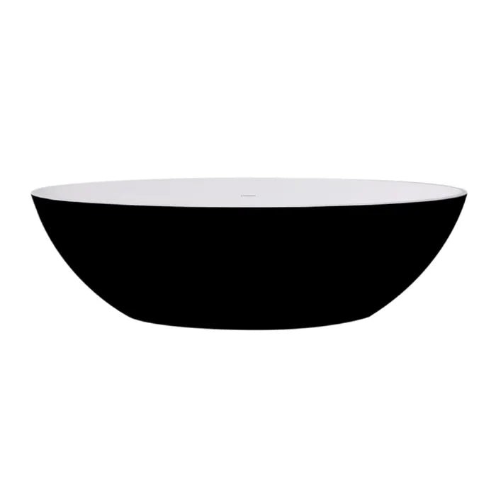 Best Design New Stone Bicolor Freestanding Bathtub Black/White 180x85x52cm