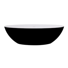 Best Design New Stone Bicolor Freestanding Bathtub Black/White 180x85x52cm