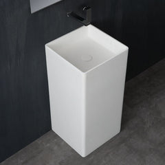 StoneArt Vrijstaand Wastafel LZ507 - wit glanzend - 40x40cm