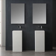 StoneArt Vrijstaand Wastafel LZ507 - wit glanzend - 40x40cm