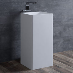 StoneArt Vrijstaand Wastafel LZ507 - wit glanzend - 40x40cm