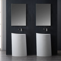 StoneArt Vrijstaande Wastafel LZ503 - mat wit - 60x37cm