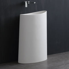 StoneArt Vrijstaande Wastafel LZ503 - wit glanzend - 60x37cm