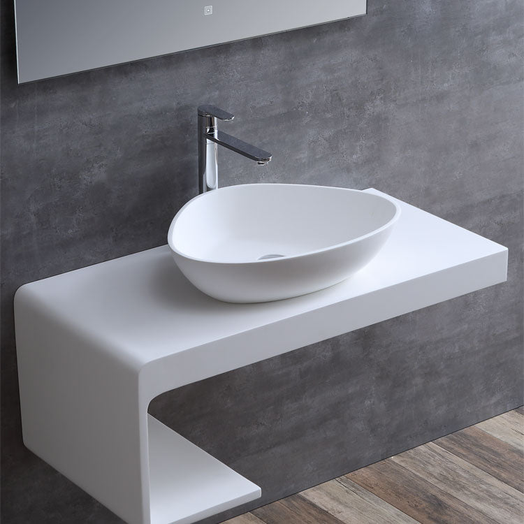 StoneArt solid surface waskom LC154 - glans wit