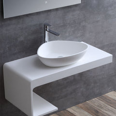 StoneArt solid surface waskom LC154 - glans wit