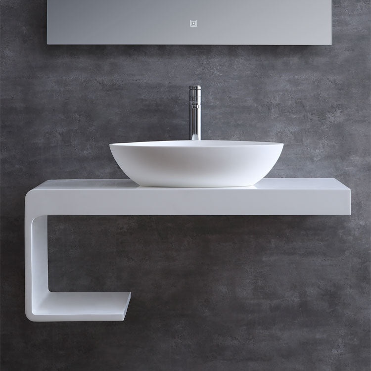 StoneArt solid surface waskom LC154 - glans wit