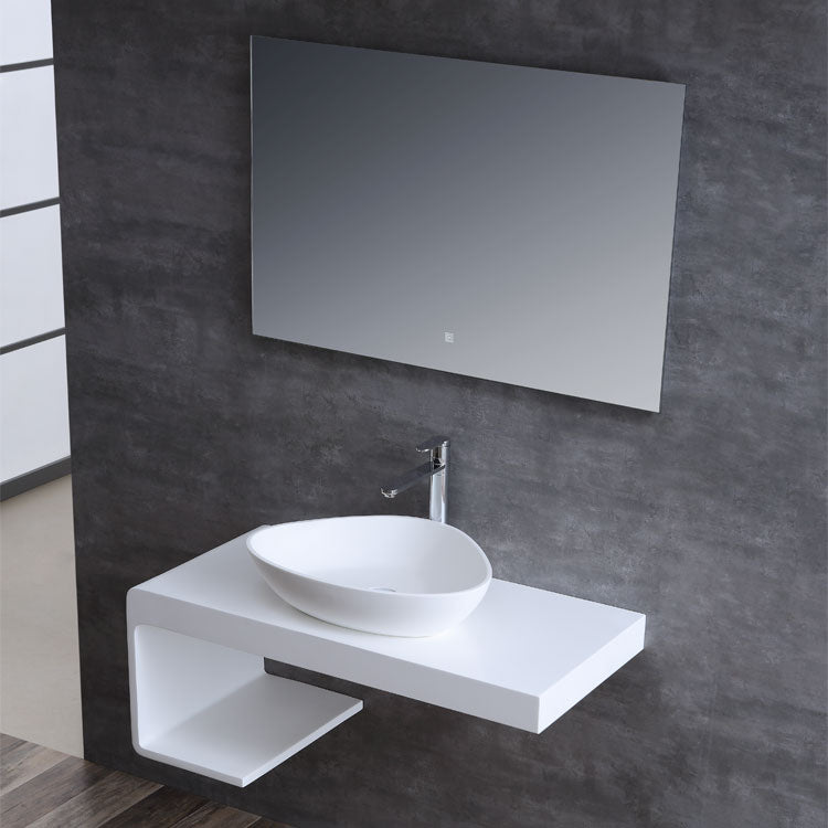 StoneArt solid surface waskom LC154 - glans wit