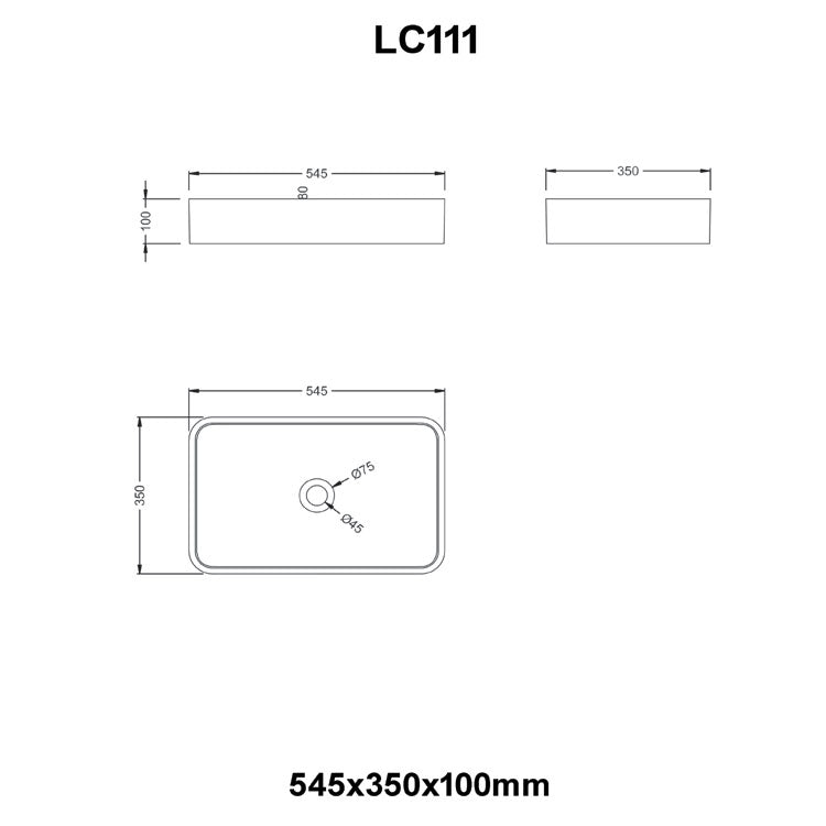 StoneArt solid surface waskom LC111 betongrijs mat