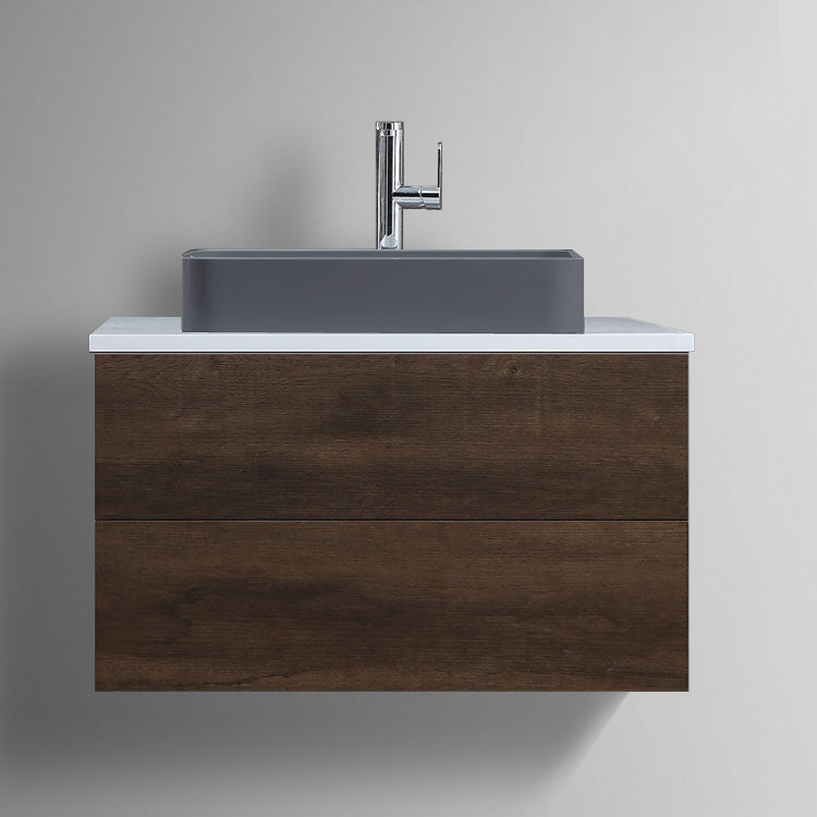 StoneArt solid surface waskom LC111 betongrijs mat