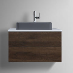 StoneArt solid surface waskom LC111 betongrijs mat