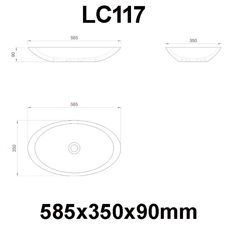 StoneArt solid surface waskom LC117 - mat wit