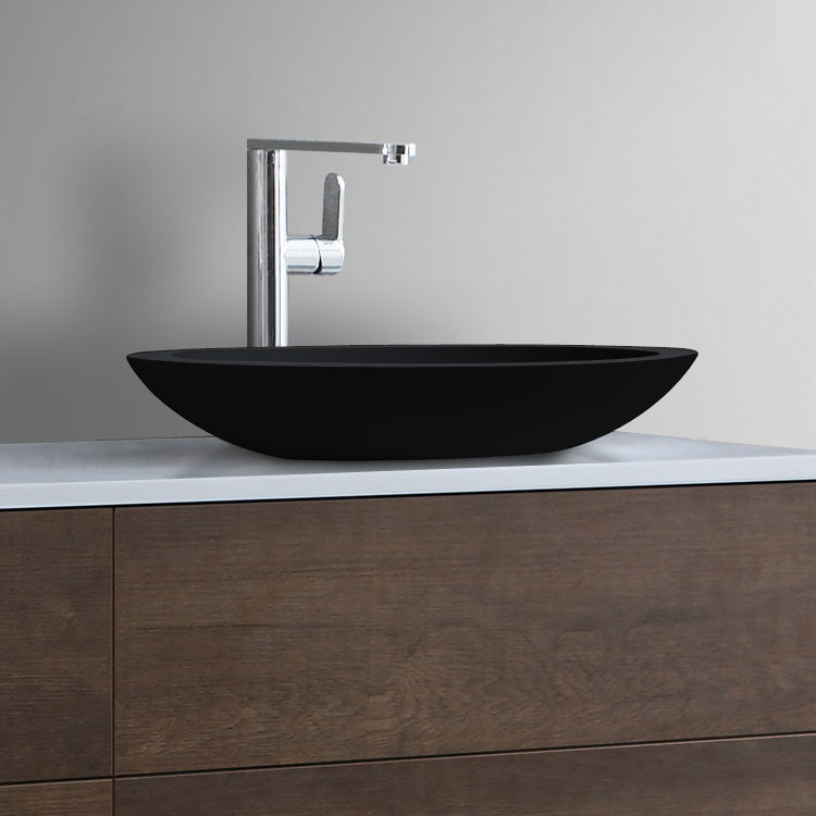 StoneArt solid surface waskom LC117 - mat zwart