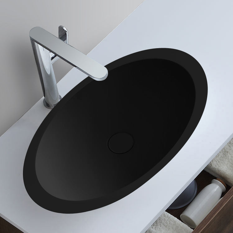 StoneArt solid surface waskom LC117 - mat zwart