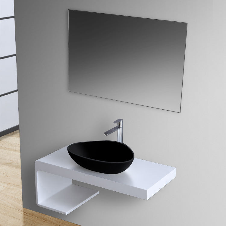 StoneArt solid surface waskom LC154 - mat zwart