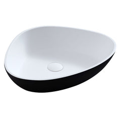 StoneArt solid surface waskom LC154 - mat zwart/wit