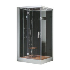 AWT Stoomdouche DZ959F8 zwart/120x90/links met achterwanden en douchebak