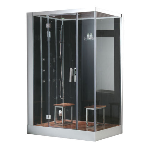 AWT Stoomdouche DZ961F8 zwart/150x90/links