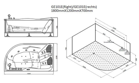 AWT Whirlpool GE101E 180x120 rechts