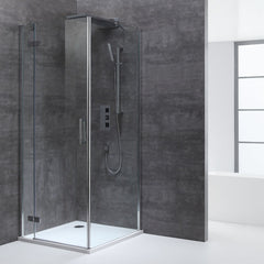 AWT LBS Douchecabine - rookglas/helderglas - 90x90/100x100 - Matzwart/Chroom