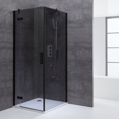 AWT LBS Douchecabine - rookglas/helderglas - 90x90/100x100 - Matzwart/Chroom