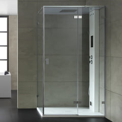 AWT Stoomcabine/douche LD107F15 wit ganzend/120x90/rechts zonder douchebak en achterwanden