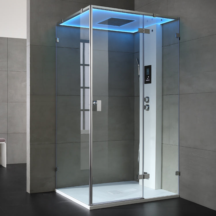 AWT Stoomcabine/douche LD107F15 wit ganzend/120x90/rechts zonder douchebak en achterwanden