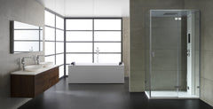 AWT Stoomcabine/douche LD107F15 wit ganzend/120x90/rechts zonder douchebak en achterwanden