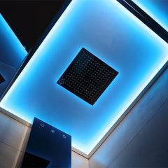 AWT Stoomdouche LD111F15 zwart/150x90/links zonder douchebak en achterwanden