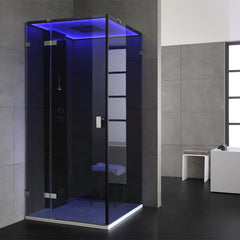 AWT Stoomcabine/stoomdouche LD106F15 zwart/100x100/links zonder achterwanden en douchebak