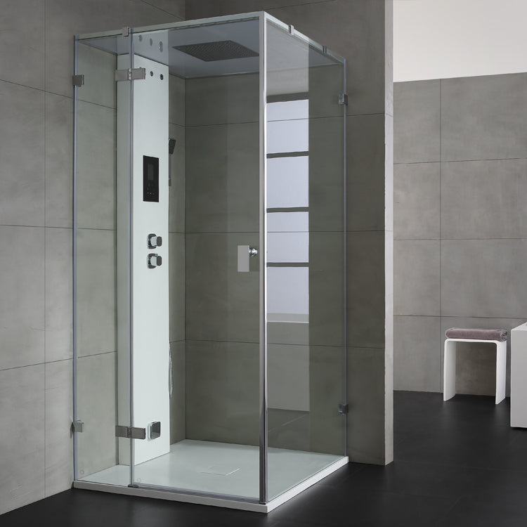 AWT Stoomdouche LD108F15 wit glanzend/90x90/links zonder achterwanden en douchebak